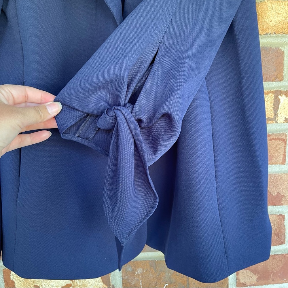 Anthropologie NWT Cartonnier with Tie Sleeves Navy Blazer Size 8 - Picture 2 of 11